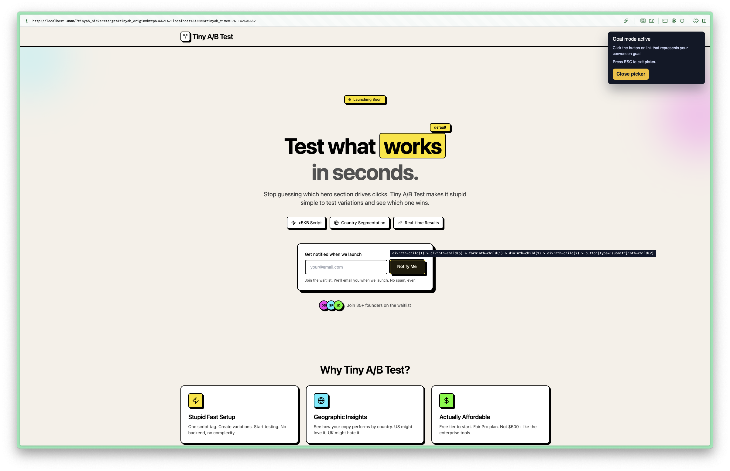 Tiny A/B Test gallery image
