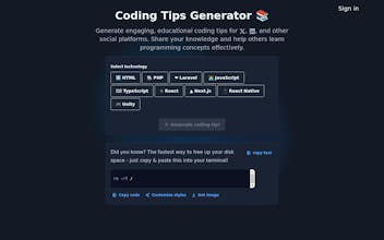 craftsome.tips - Coding Tips Generator gallery image