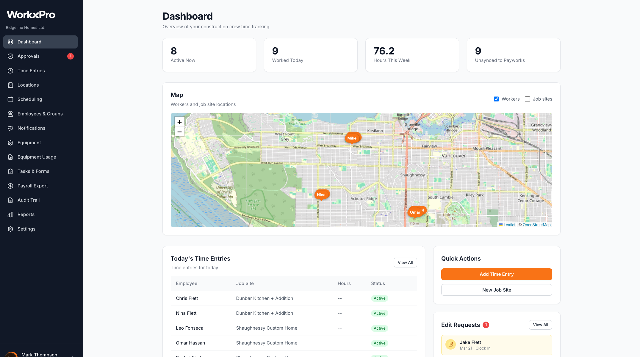 WorkxPro — Construction Crew Management gallery image
