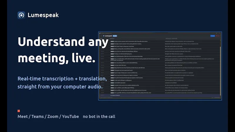 Lumespeak screenshot 1 (video preview)