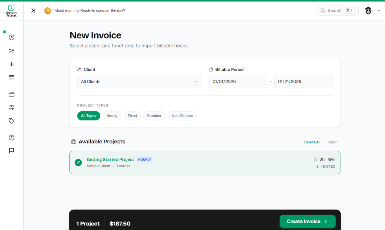 Time 'N Track - Screenshot 3 showing product features and functionality