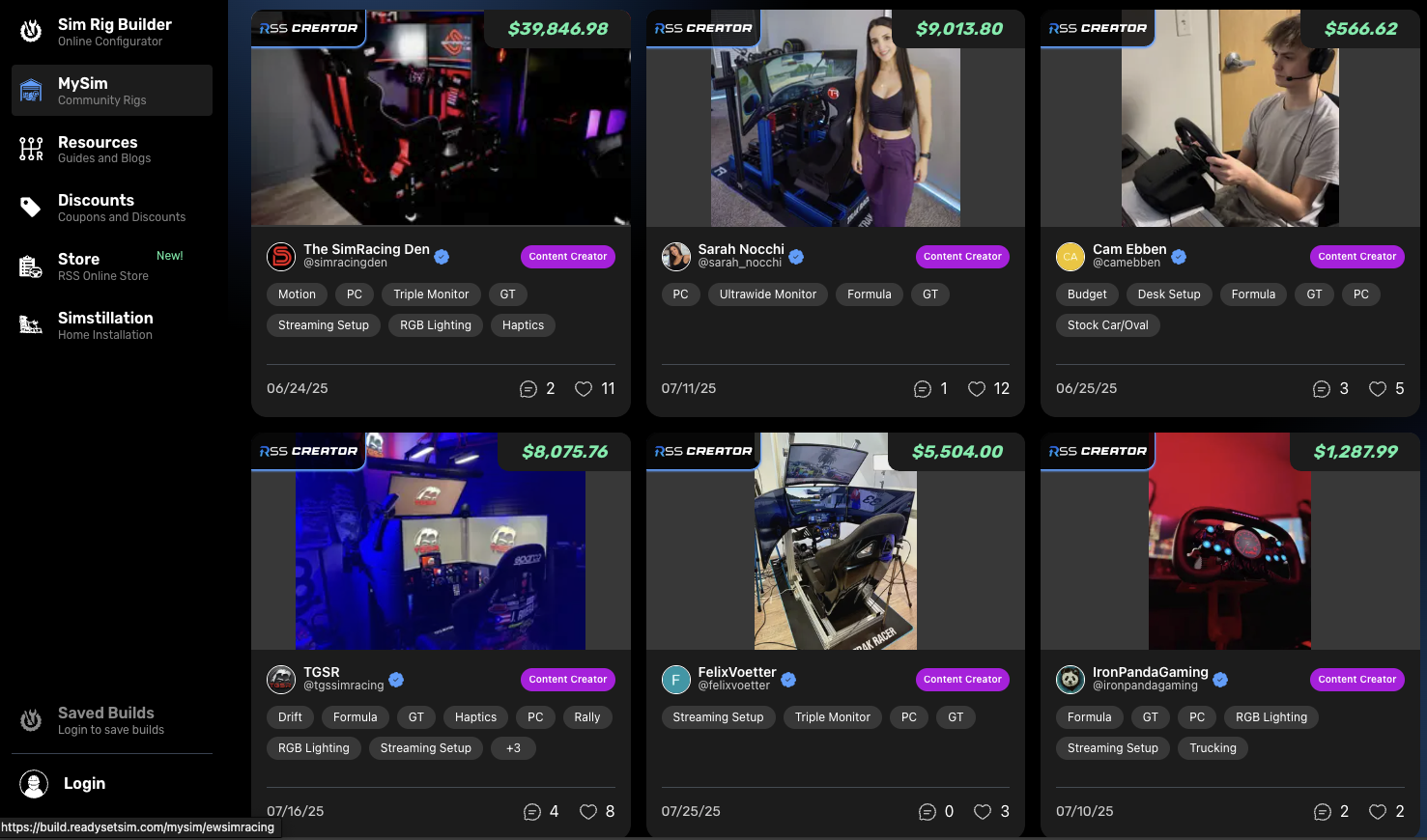 Hazır Set Sim - Sim Rig Builder - Akıllı Seçici Sistemi ile Hayalinizdeki Sim Yarış Teçhizatını Oluşturun medya 5