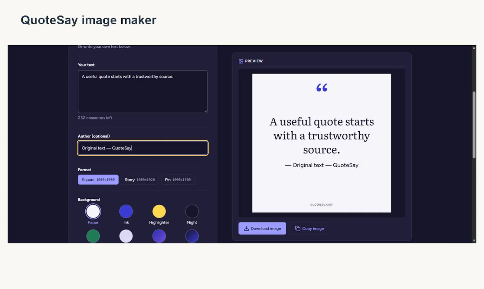 QuoteSay screenshot 1