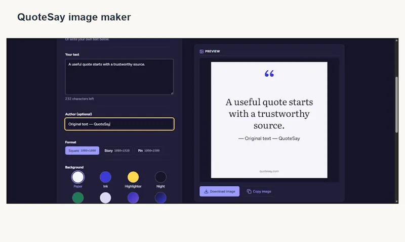 QuoteSay screenshot 1
