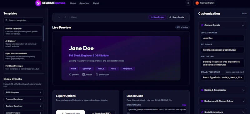 GitHub README Banner Creator screenshot 1
