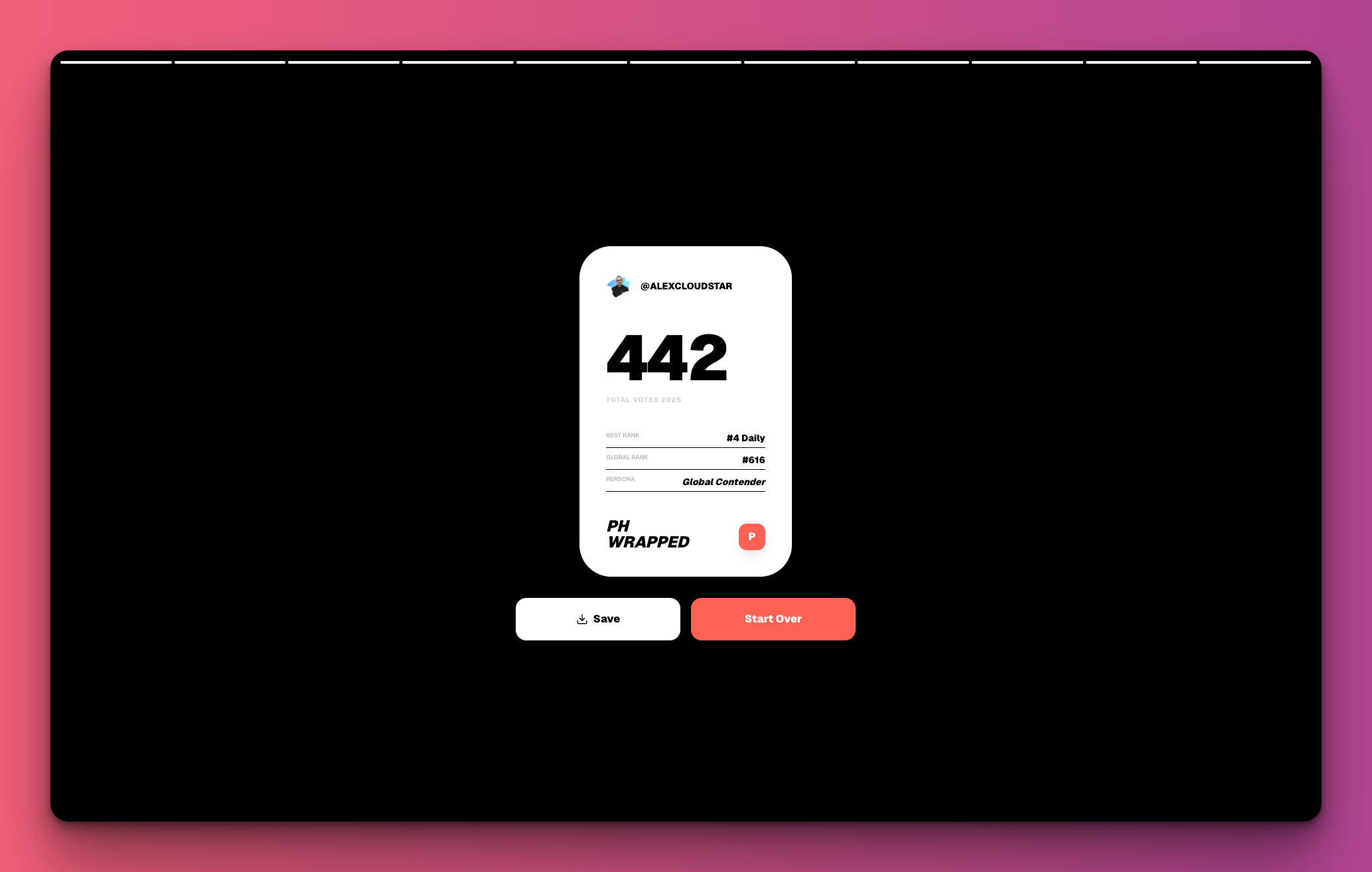 Product Hunt Wrapped - Screenshot 3 showing product features and functionality
