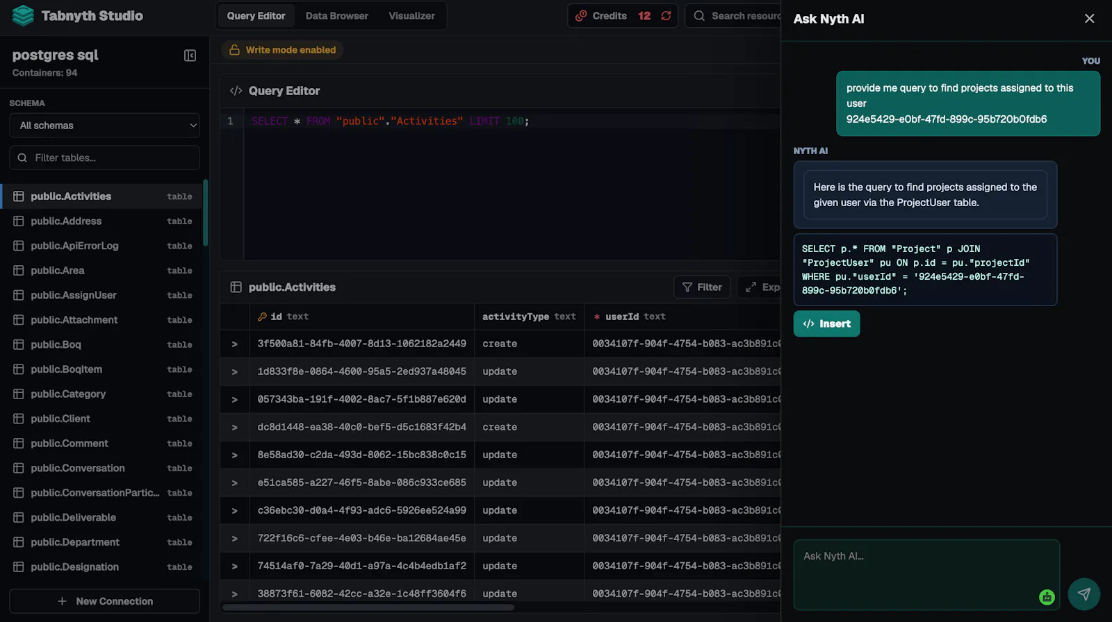 The DB studio that lives in codebase screenshot 4