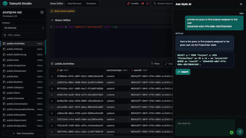 The DB studio that lives in codebase screenshot 4