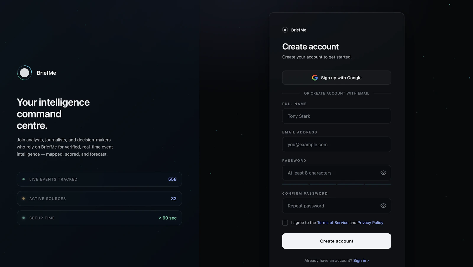 BriefMe — Live Intelligence screenshot 2