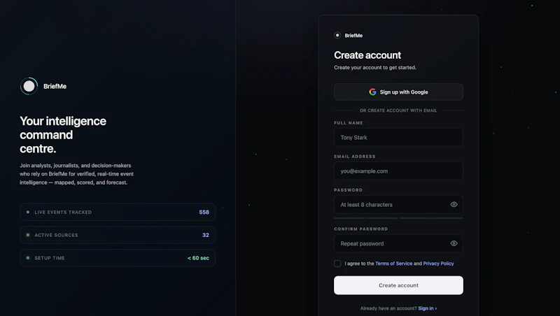 BriefMe — Live Intelligence screenshot 2