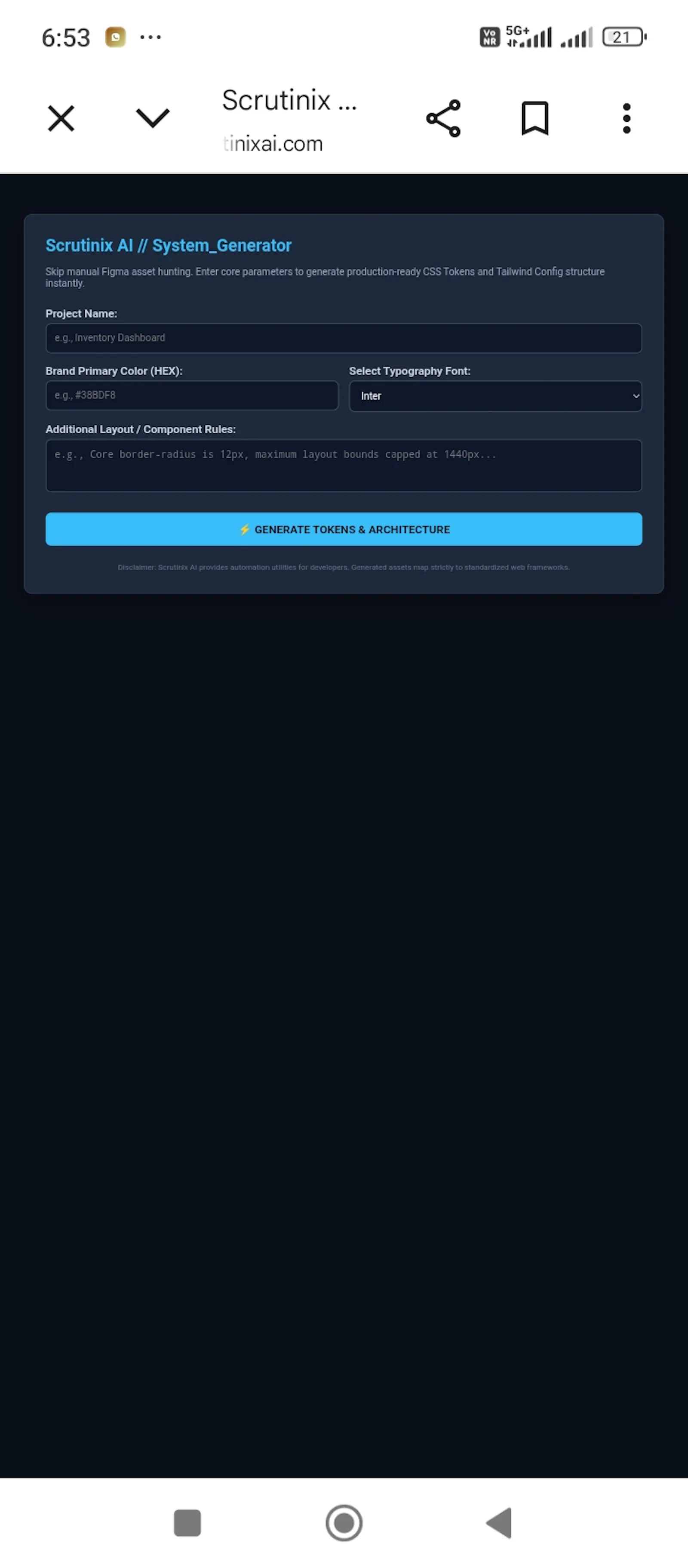 Scrutinix AI System Generator screenshot 1