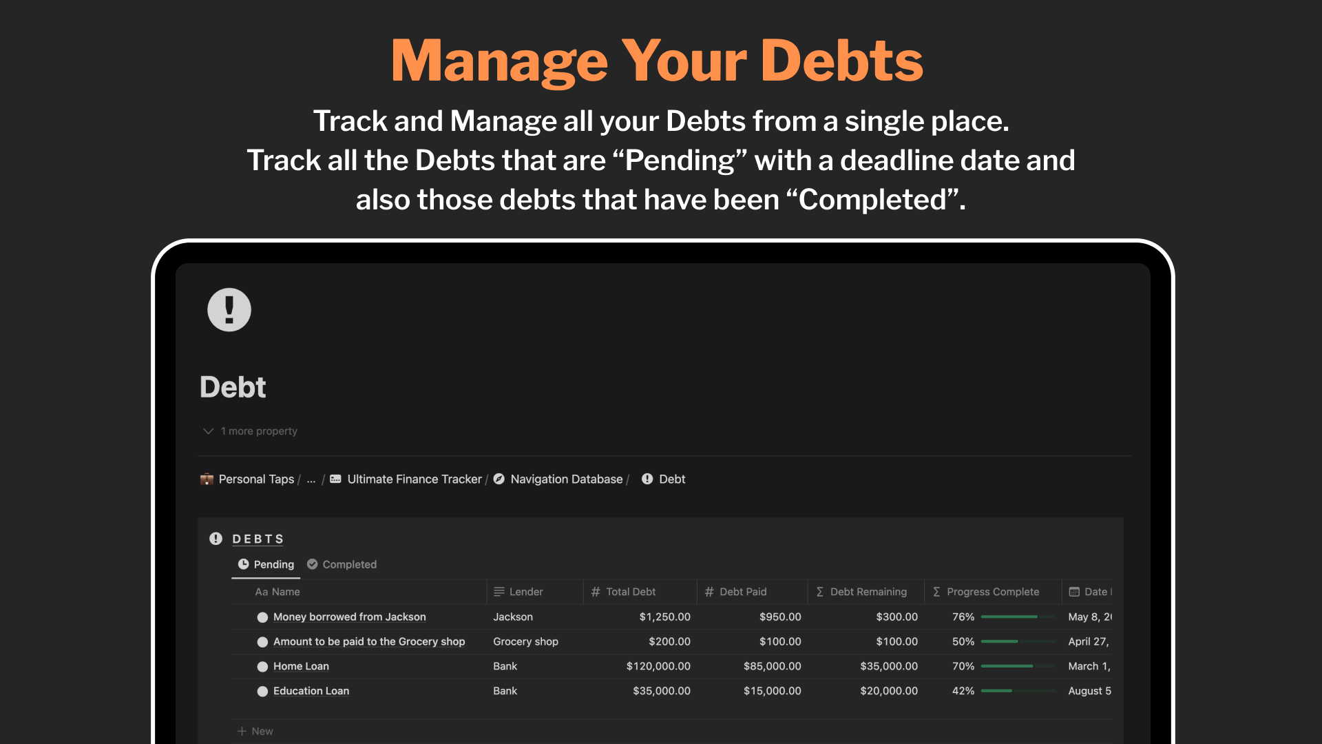 Notion Ultimate Finance Tracker gallery image
