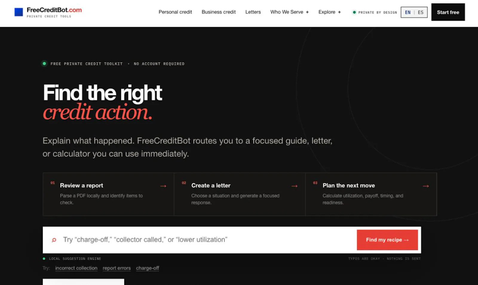 FreeCreditBot.com screenshot 1
