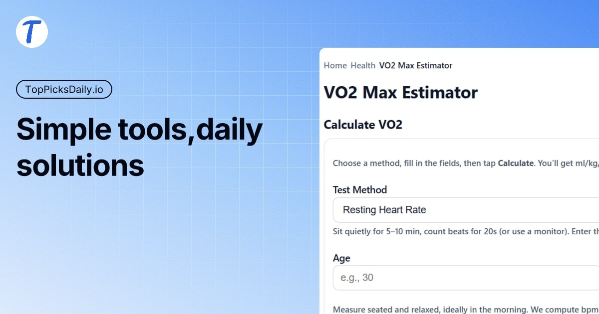 Media TopPicksDaily.io - Kalkulator dan alat ringan yang cepat, ringan 1