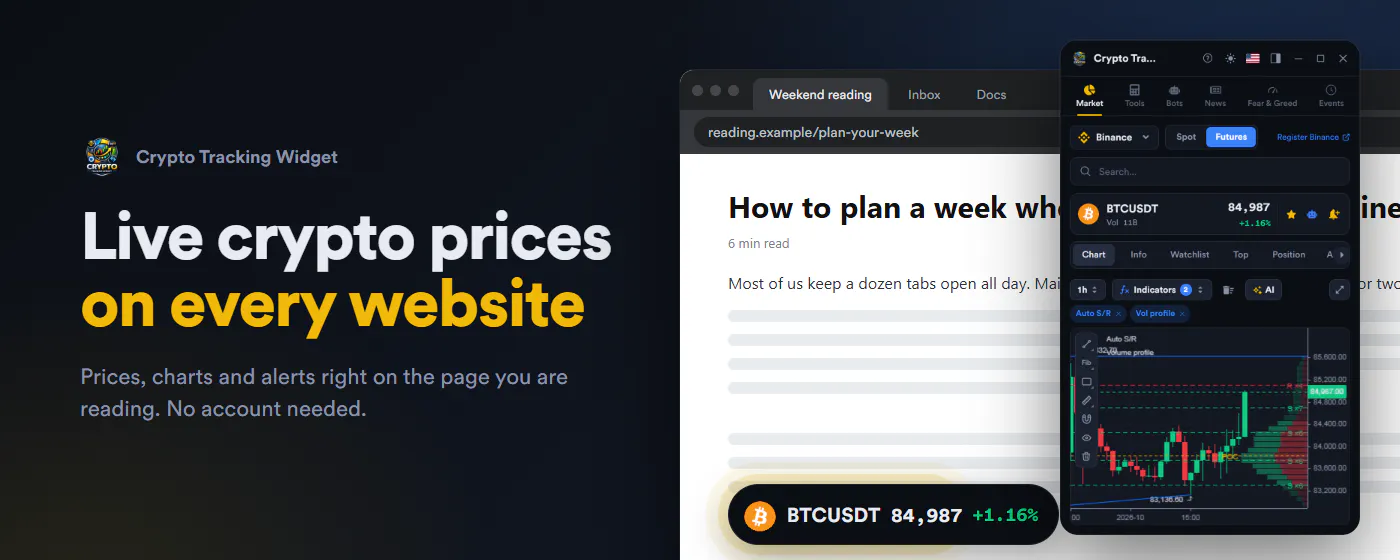 Crypto Tracking Widget gallery image