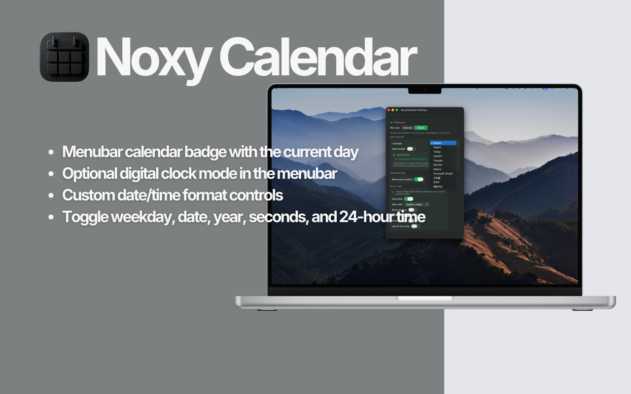 NoxyCalendar - Screenshot 2 showing product features and functionality