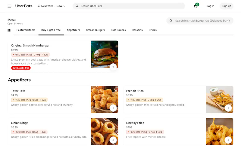 Calorie Tracker for Uber Eats screenshot 2
