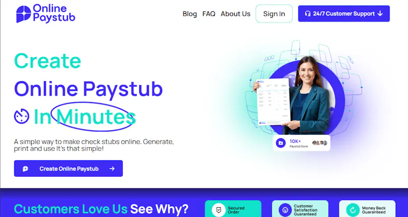 OnlinePaystub.com screenshot 1