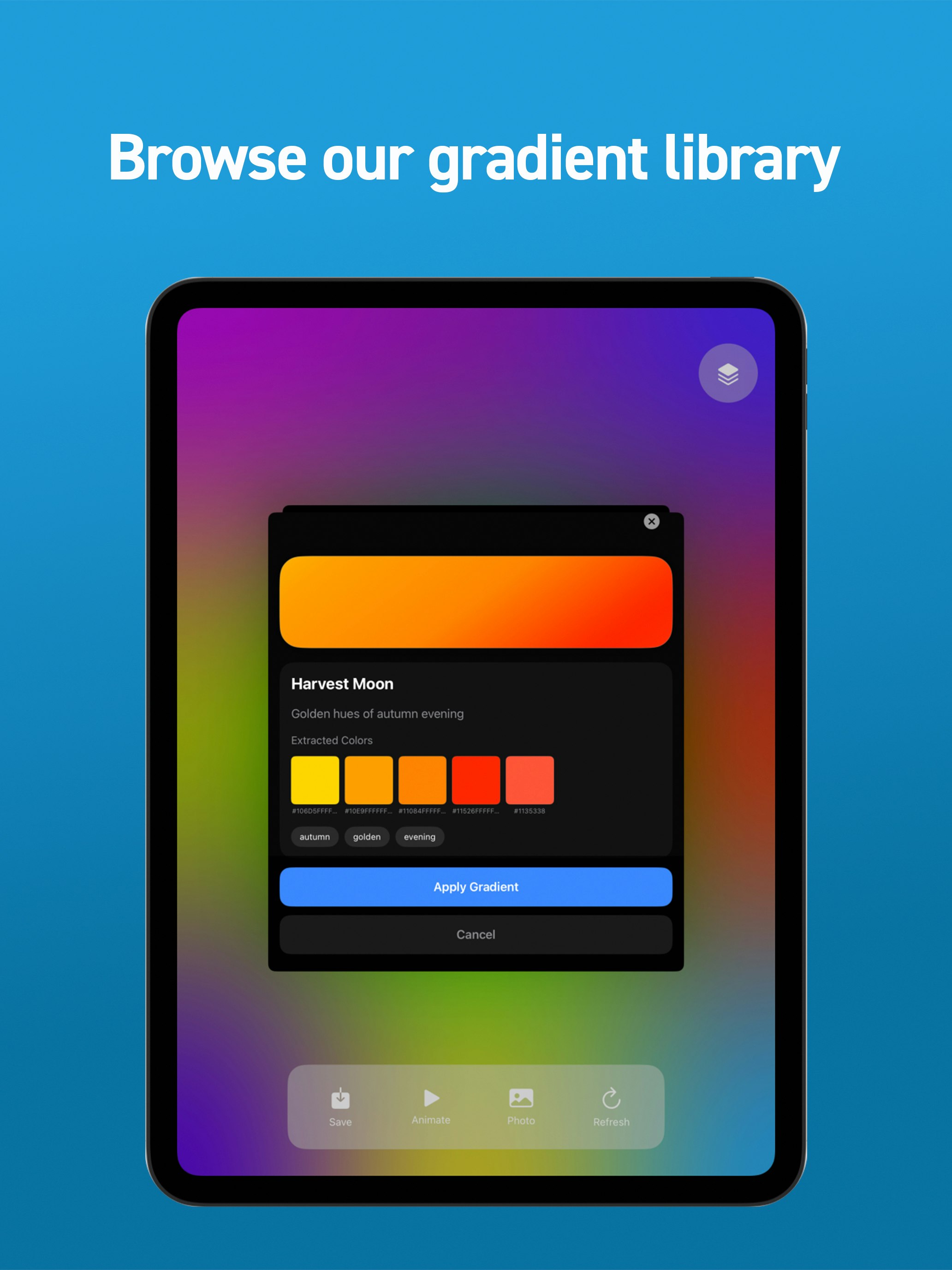 Aplicación de papel tapiz - Haga sus fondos de pantalla de gradiente de malla media 1