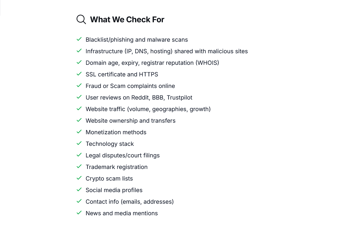 Real-time Website Safety Check by ScamAI gallery image