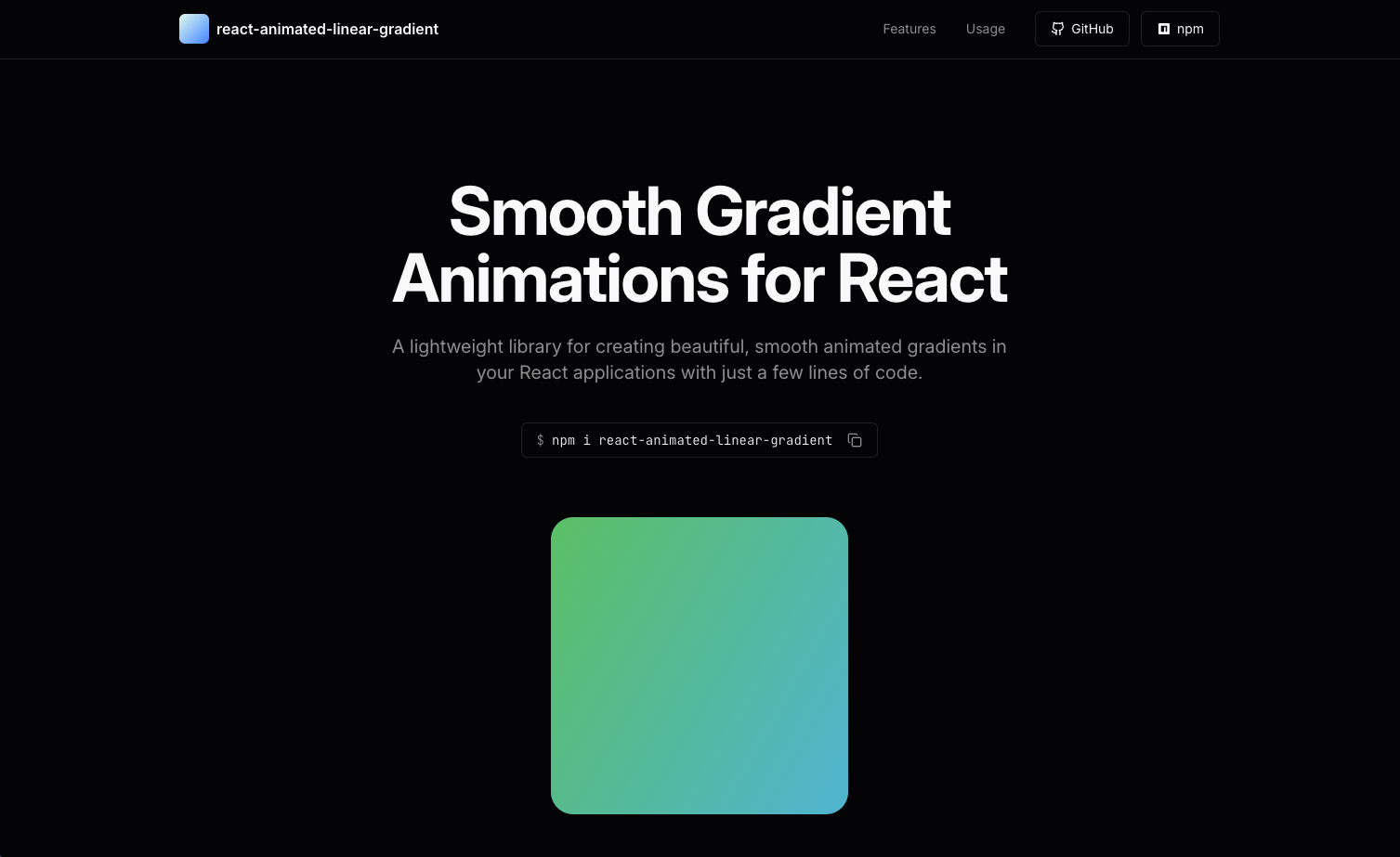 react-animated-linear-gradient - Main product screenshot demonstrating key features and user interface