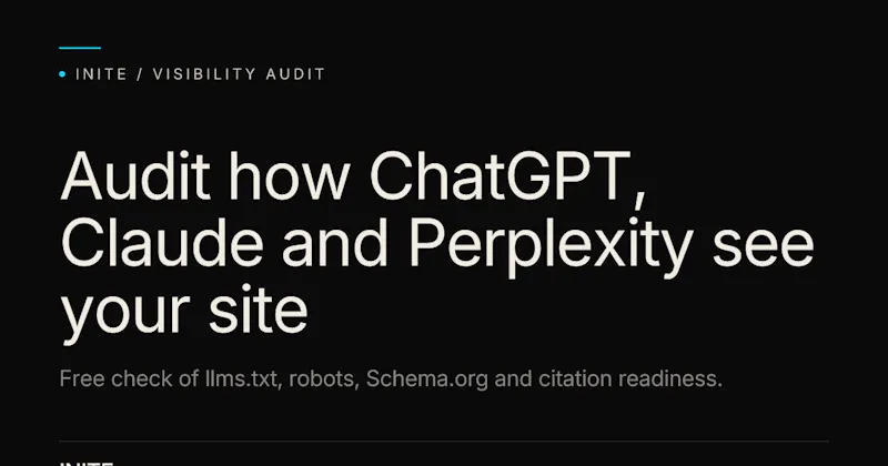 Inite AI Visibility Analyzer screenshot 1