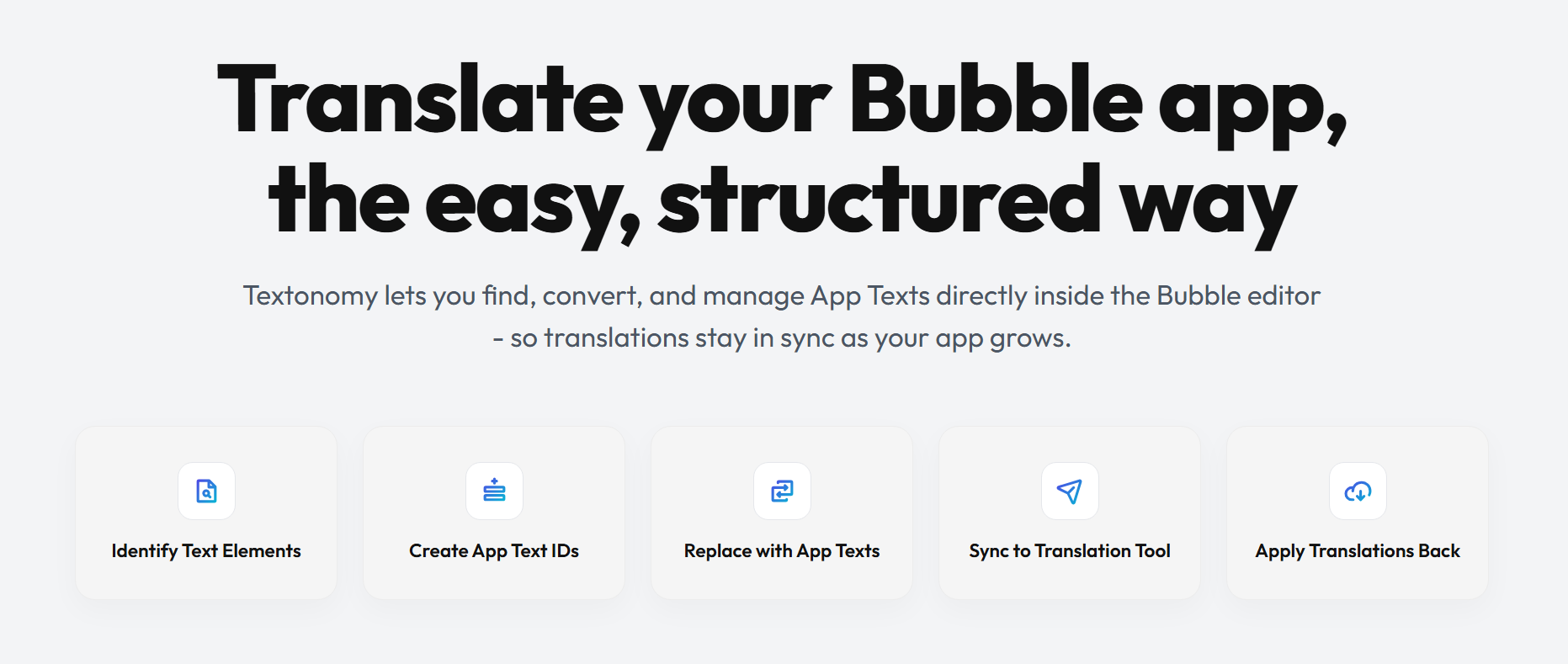 Textonomy – Bubble App Text Manager - Main product screenshot demonstrating key features and user interface