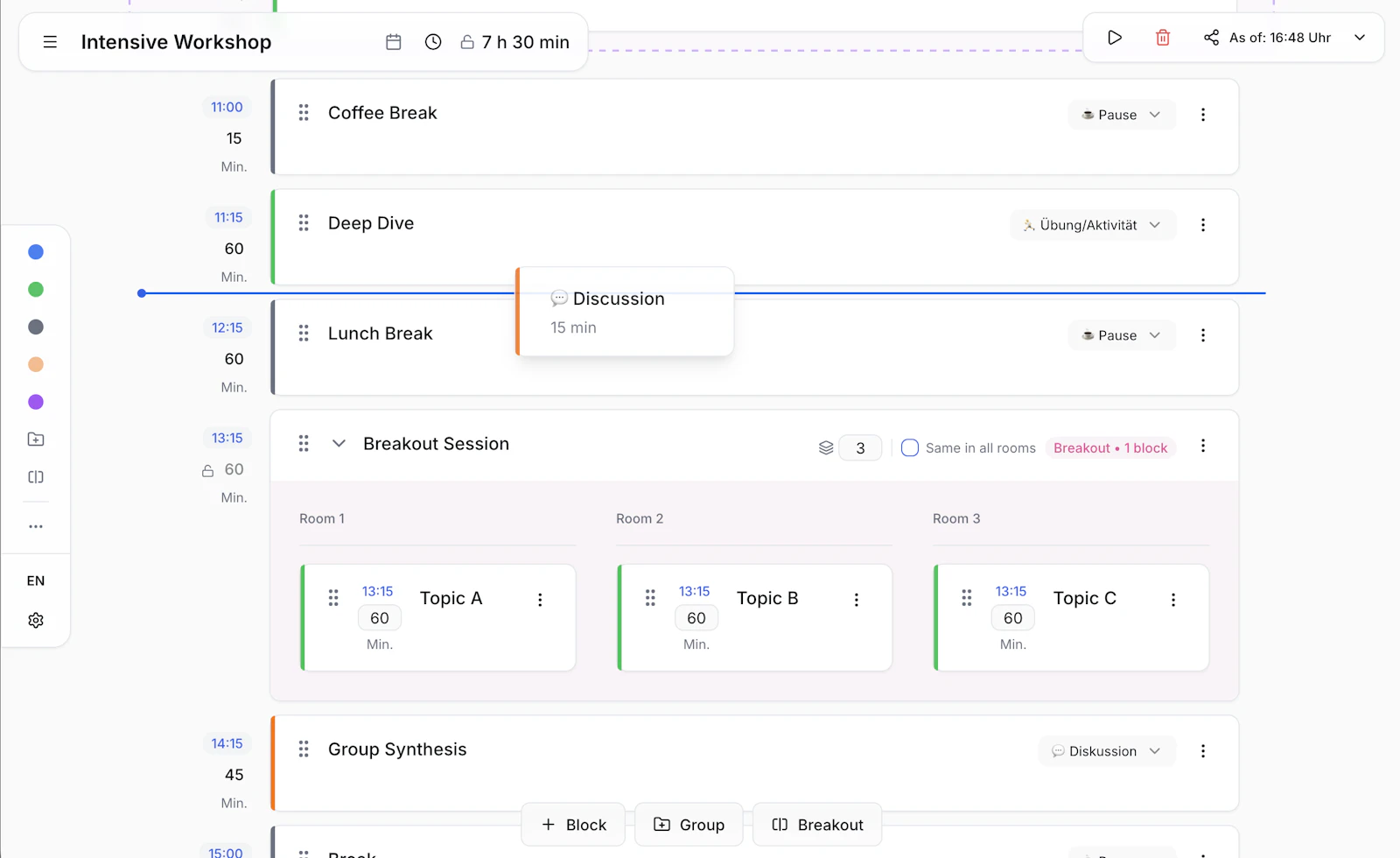 Sessionplan screenshot 2