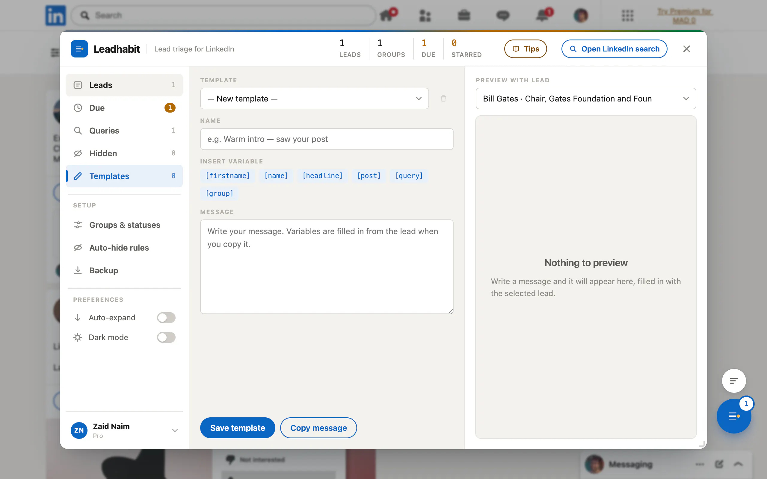 Leadhabit screenshot