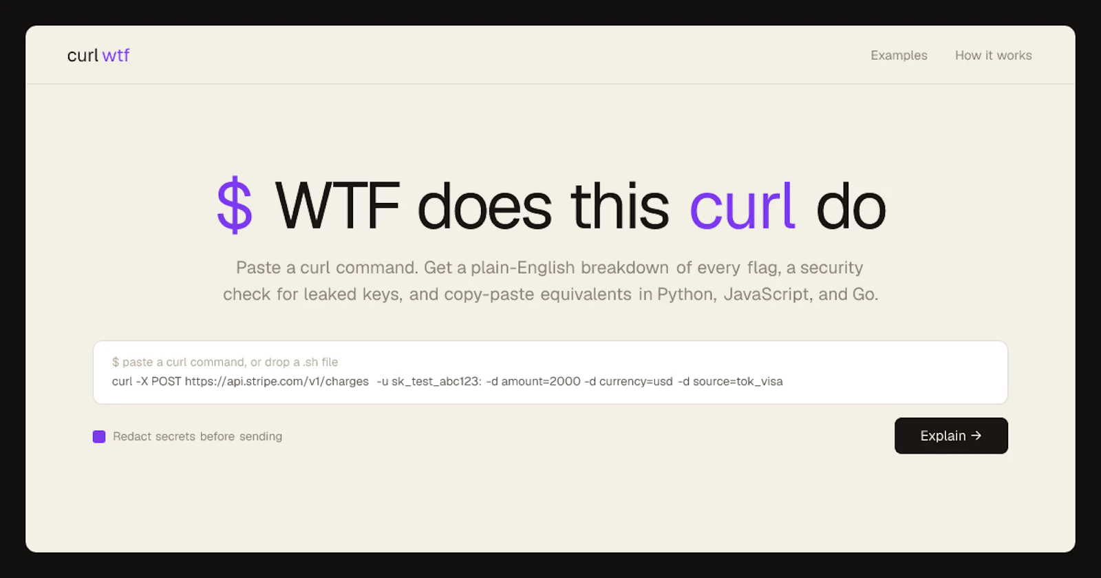 curlwtf screenshot 1