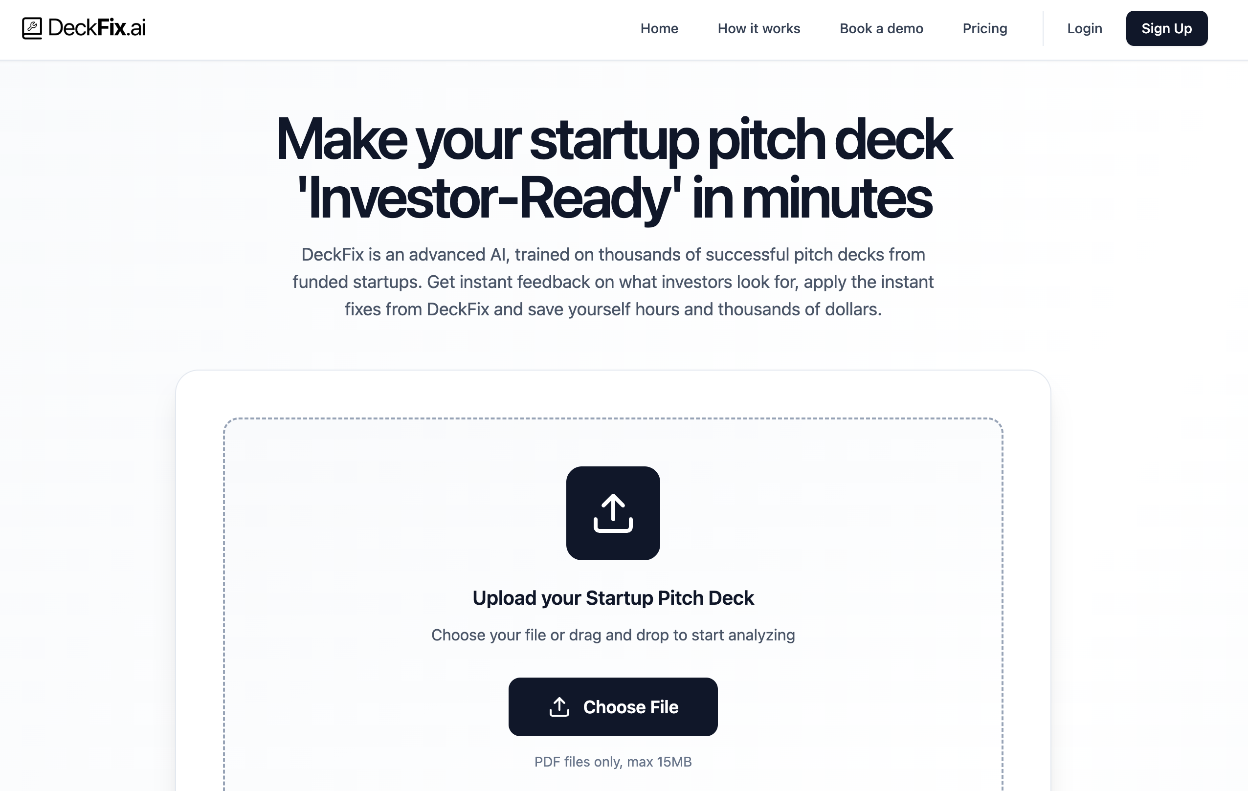 DeckFix AI - Main product screenshot demonstrating key features and user interface