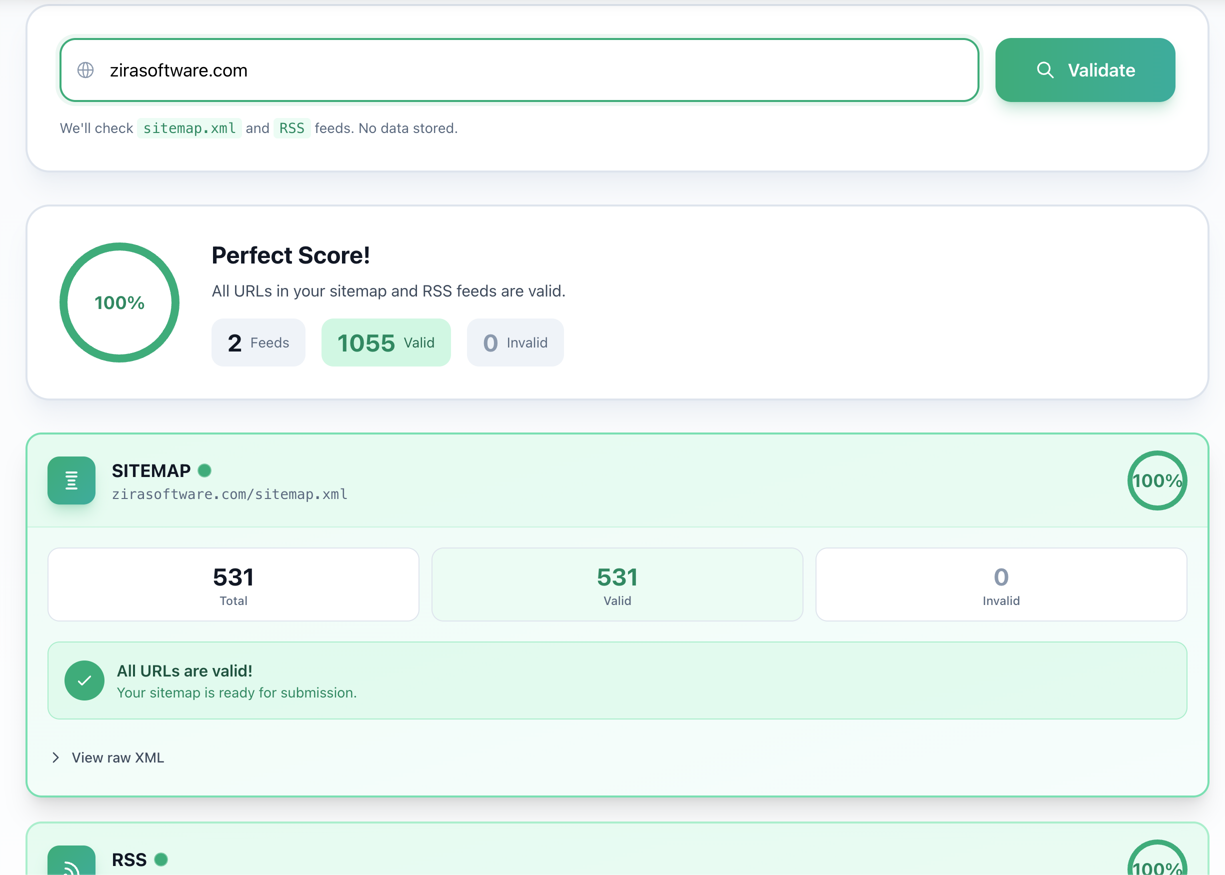 Sitemap Validator - Screenshot 3 showing product features and functionality