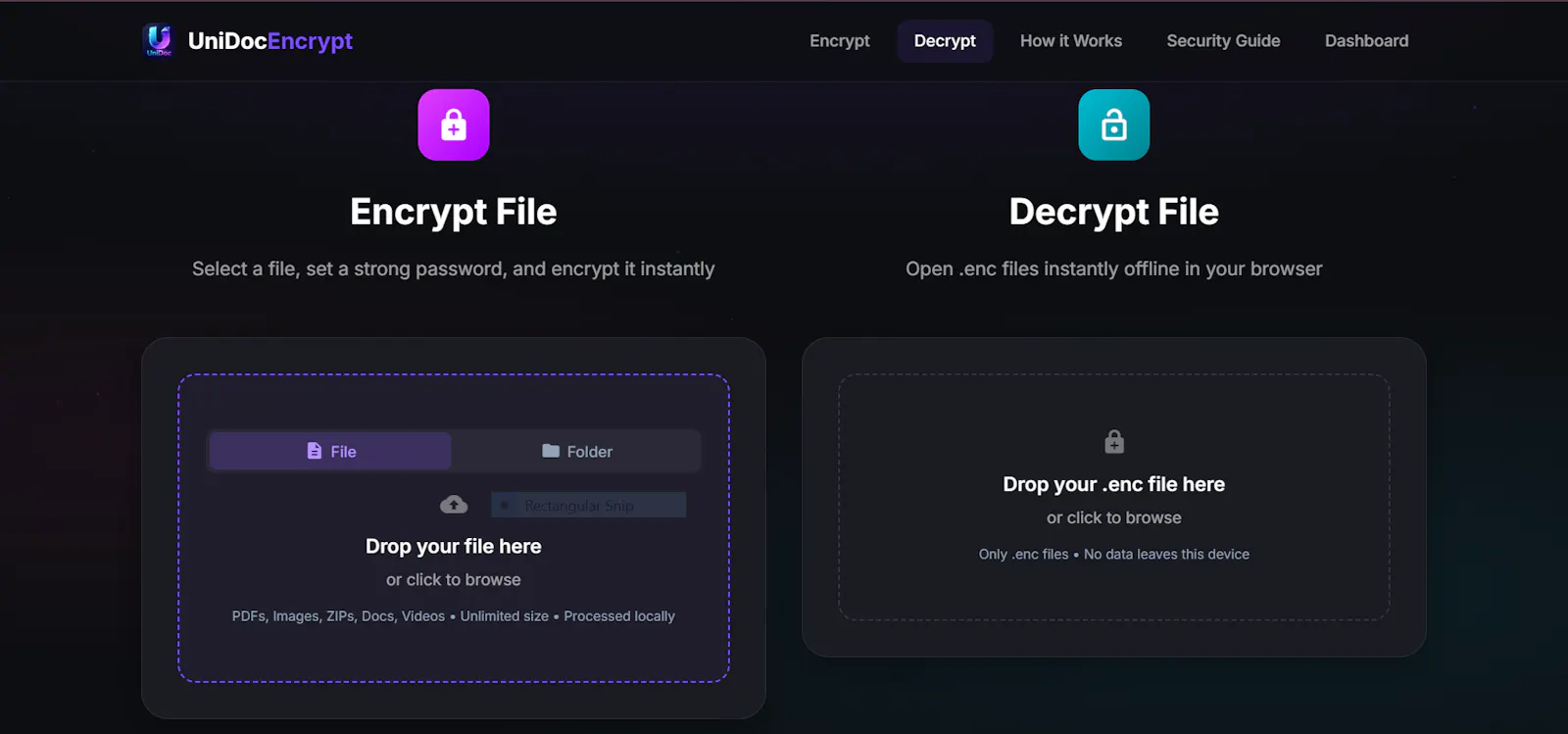 UniDoc Encryption screenshot 2