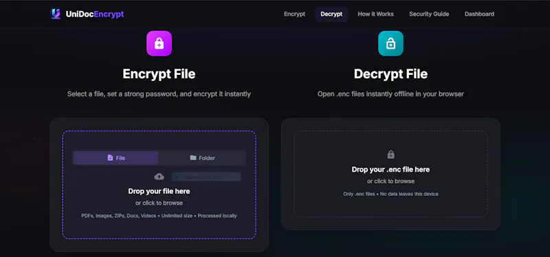 UniDoc Encryption screenshot 2