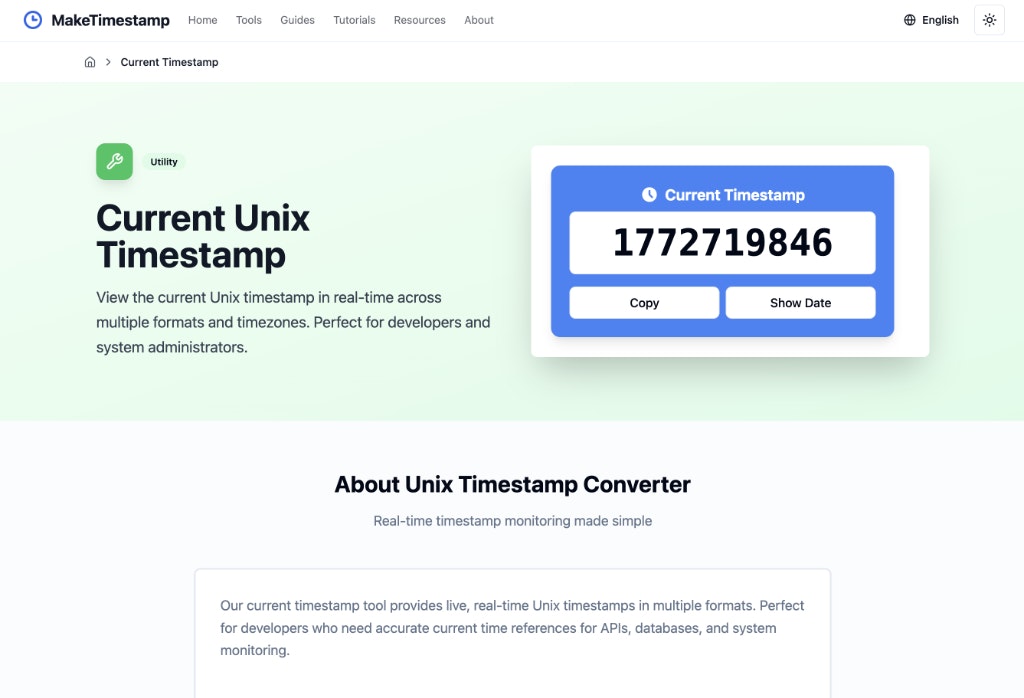 MakeTimestamp - Screenshot 2 showing product features and functionality