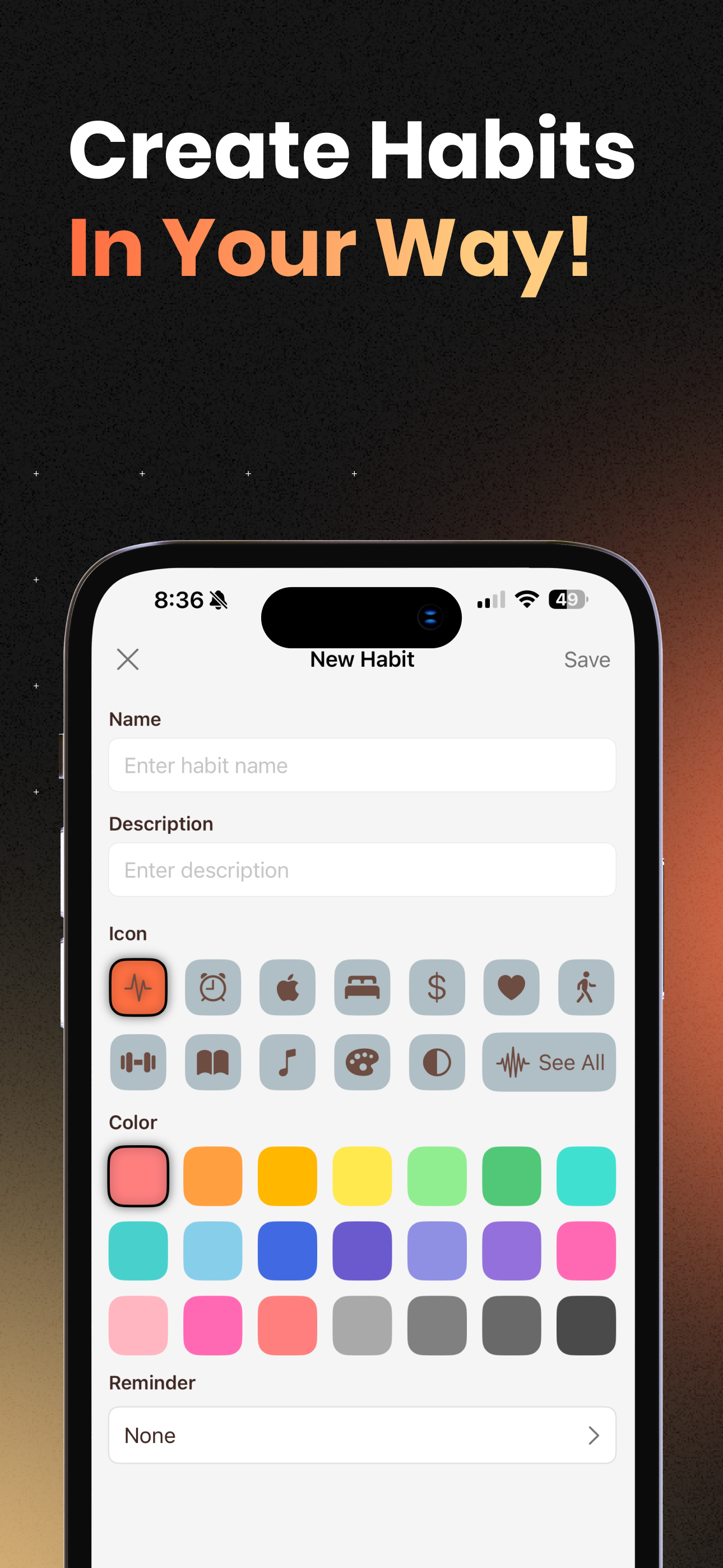 CalmTrack - Activador de hábitos acogedores - ¡Construye hábitos diarios conscientes! media 3