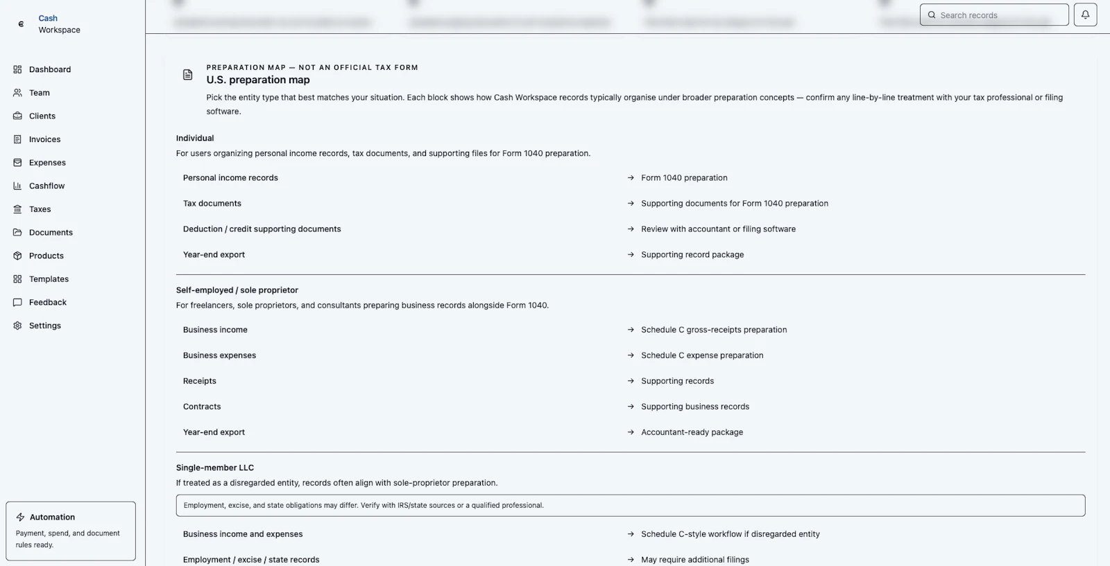 Cash Workspace screenshot 5