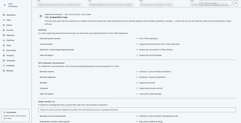 Cash Workspace screenshot 5