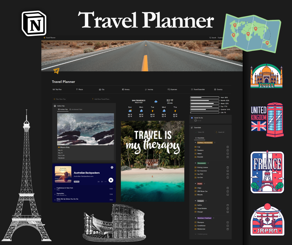 Notion Travel Planner gallery image