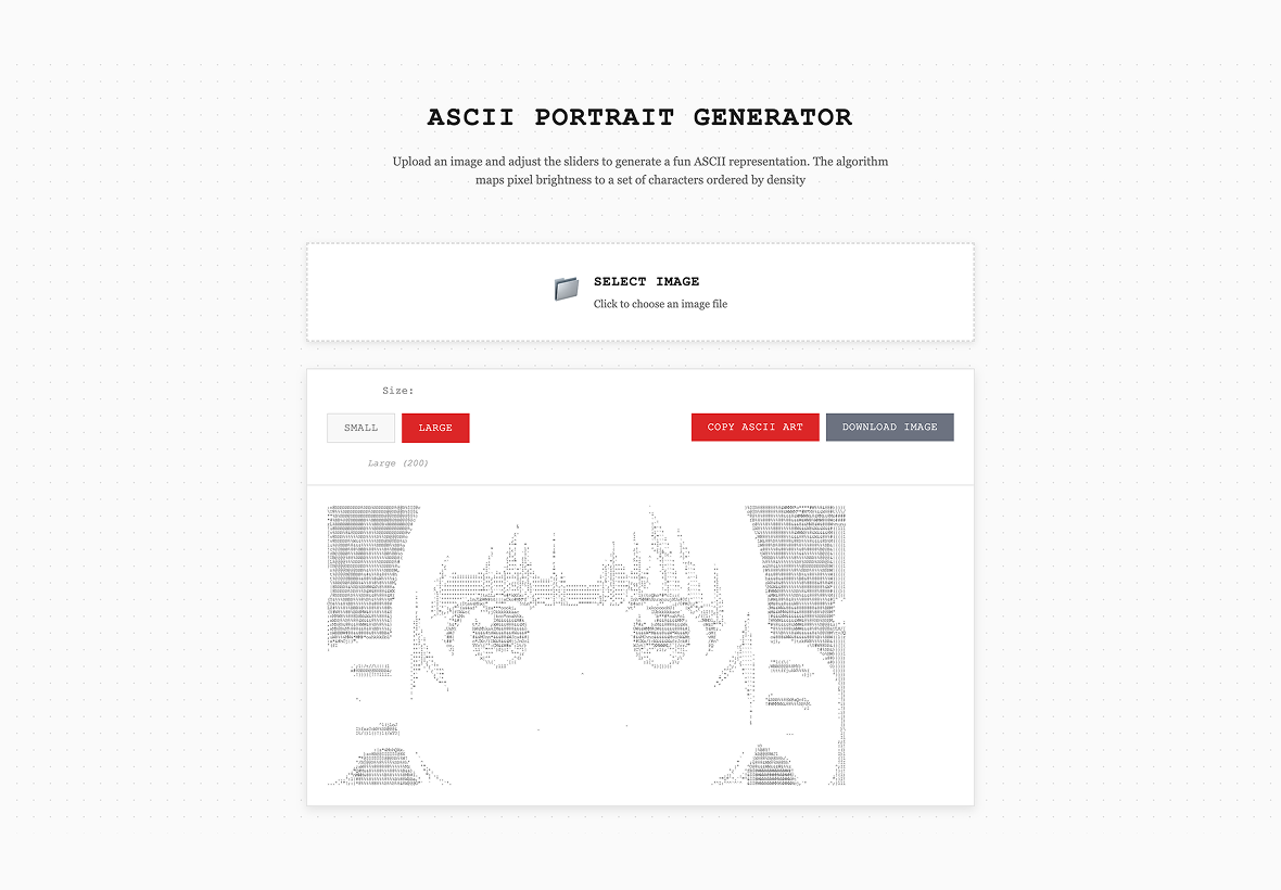 ASCII Image Generator gallery image