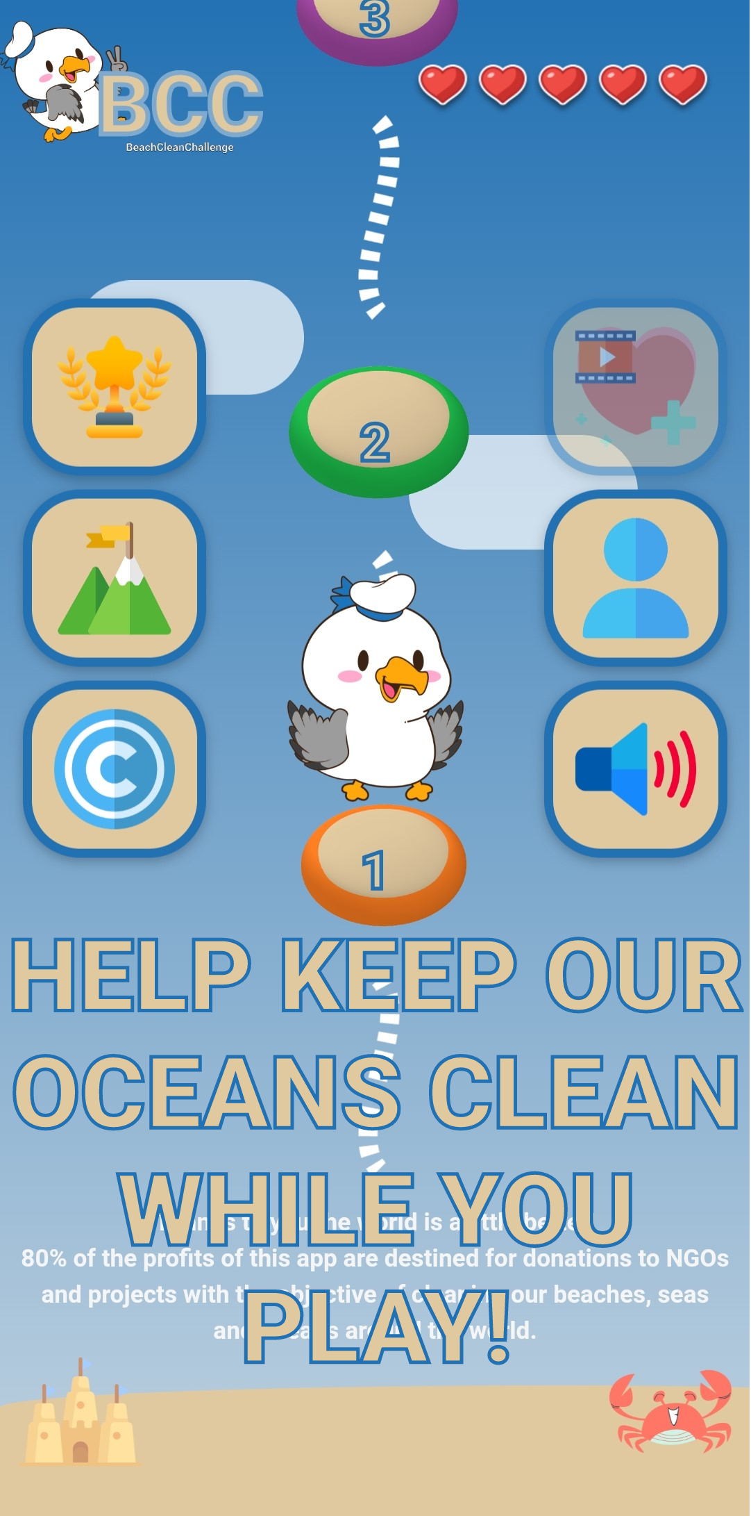 BeachCleachChallenge - Aplicación con múltiples juegos para apoyar proyectos de limpieza de playa. media 8