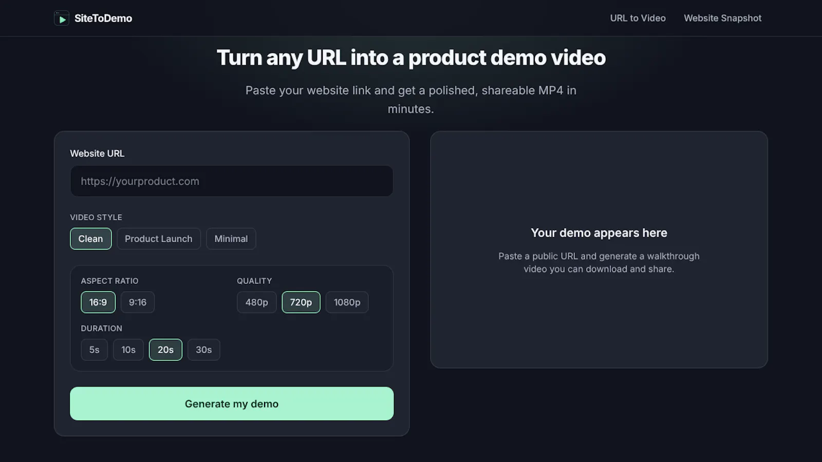 SiteToDemo screenshot 1