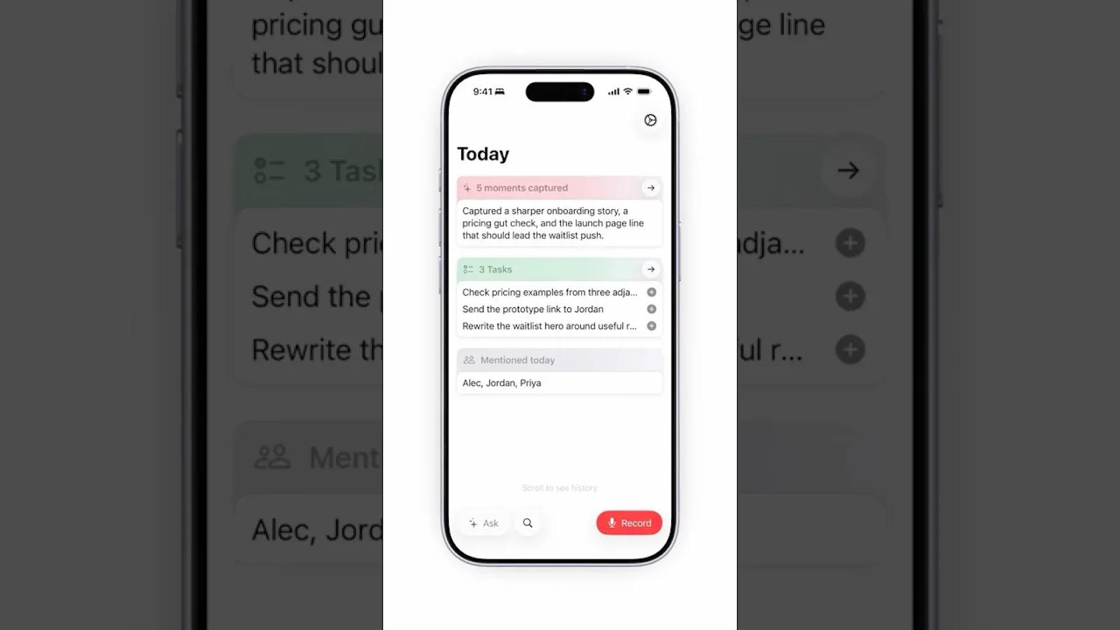 Moment Notes screenshot 1 (video preview)