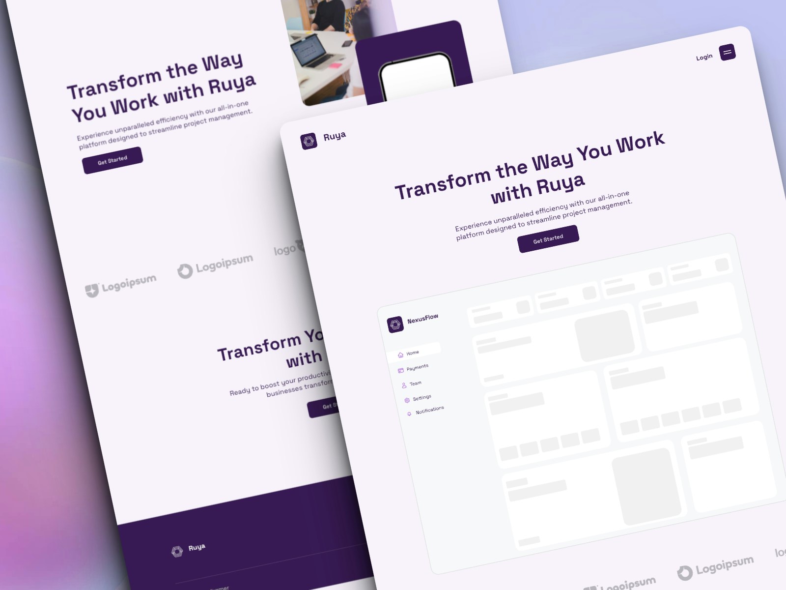 Ruya - Ücretsiz SaaS web sitesi şablonu medya 1