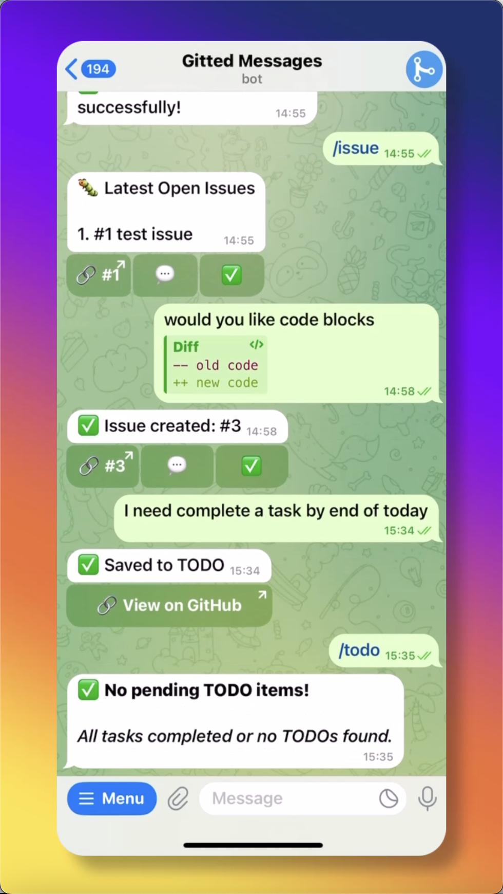 Msg2Git - Git-Powered Alternative to Telegram Saved Messages media 4
