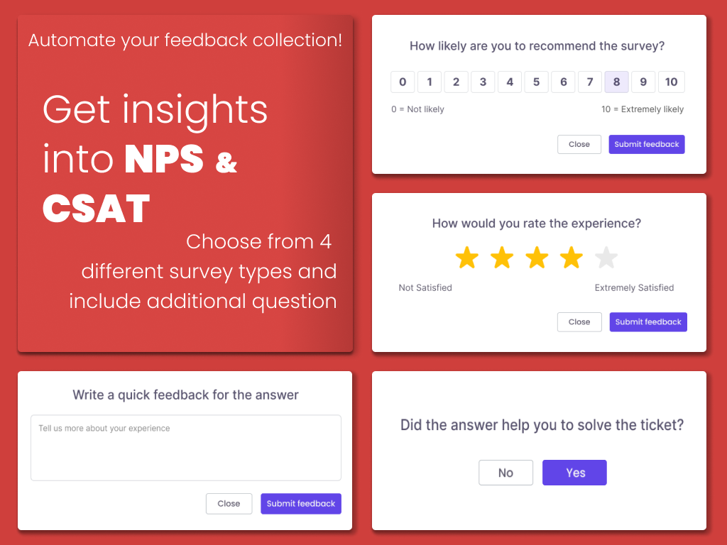 NPS and Survey for Zendesk  gallery image