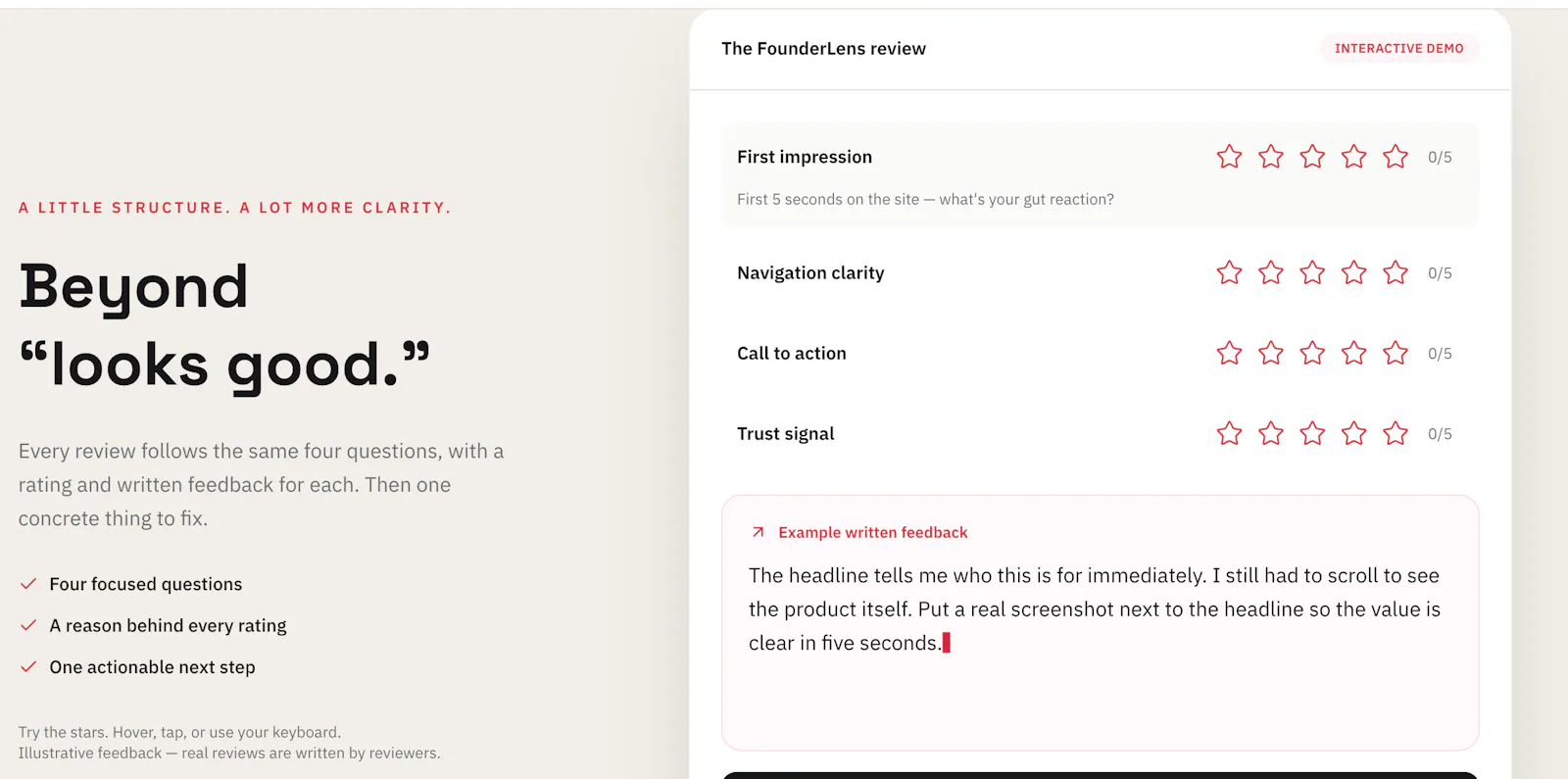 FounderLens:Real feedback from founders screenshot 2