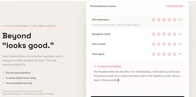 FounderLens:Real feedback from founders screenshot 2