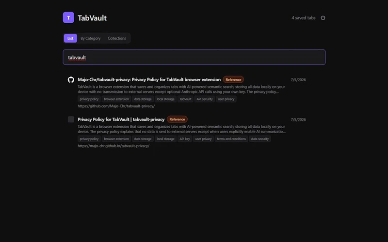 TabVault screenshot 3