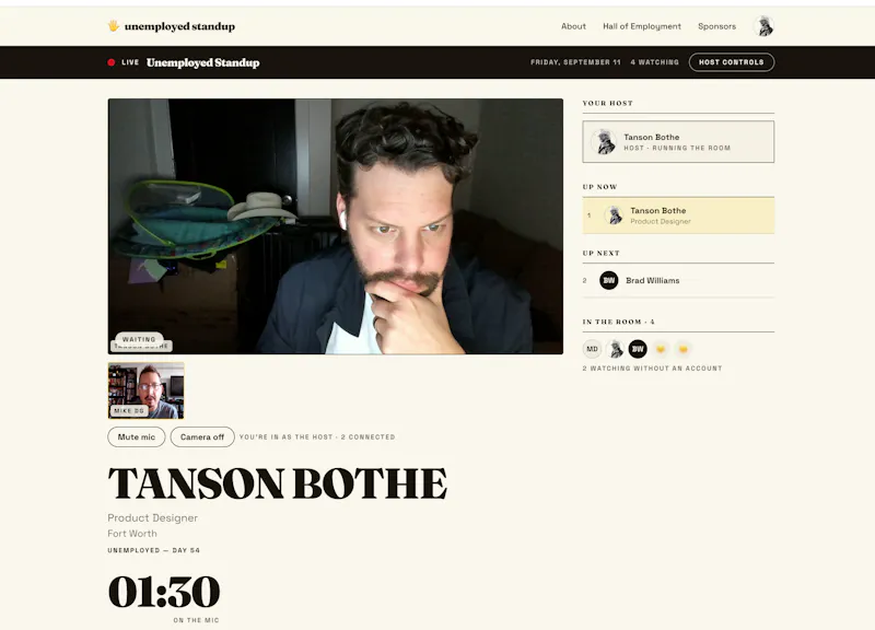 Unemployed Standup — Weekdays at 9am CT screenshot 2